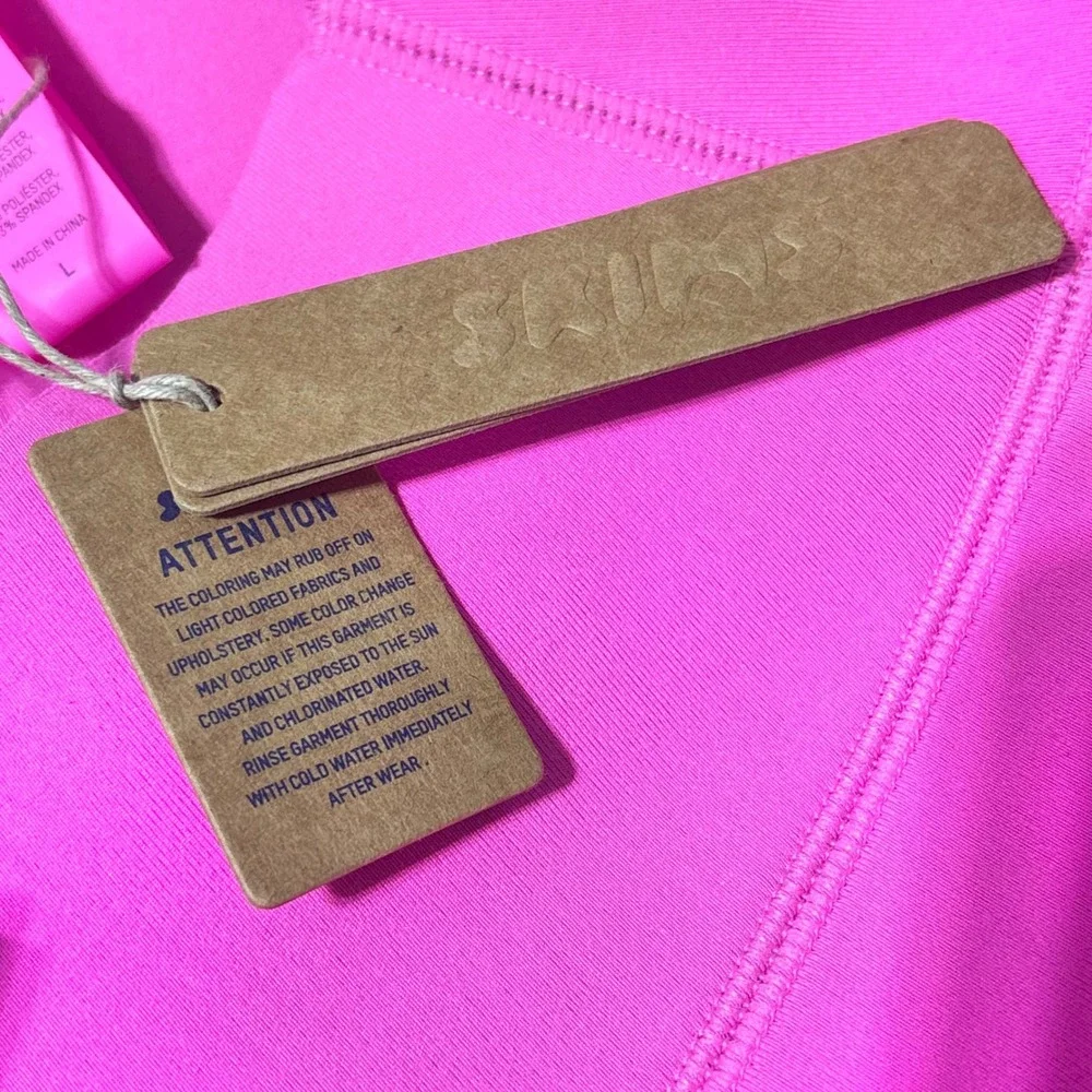 NWT Skims Sport Swim Pants Taffy Pink Neoprene High Rise Scuba Leggings Large